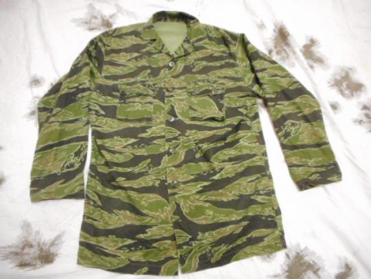 ORIGINAL LLD late war lightweight dense TIGER STRIPE VIETNAM WAR SHIRT L - XL