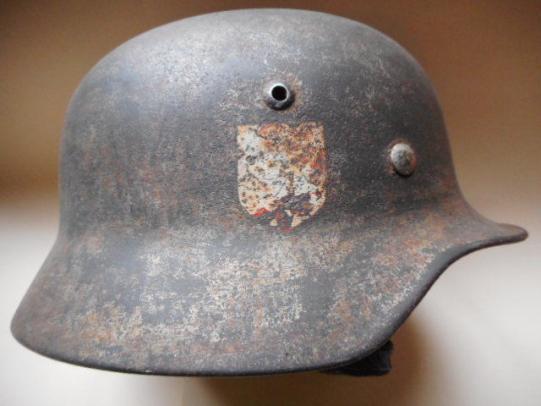 WW2 GERMAN M35 M 35 dd HELMET DAK AFRIKAKORPS VET BRING BACK TAN CAMO