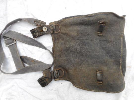 WW2 GERMAN LUFTWAFFE blue grey BREAD BAG & STRAP fallschirmjager fj