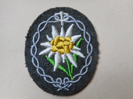 ORIGINAL WW2 GERMAN ARMY GEBIRGSJAGER EDELWEISS mountain troops BADGE ON WOOL