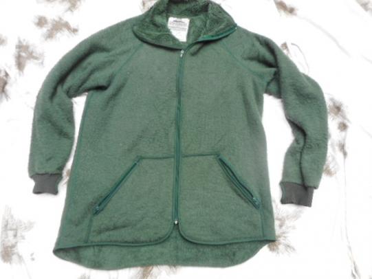 DUTCH ARMY genuine Helly Hansen FUR PILE FLEECE FIELD COAT FOREST GREEN L LARGE