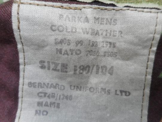 ORIGINAL ISSUE BRITISH ARMY EARLY DPM falklands war ARCTIC PARKA 180/104 L new