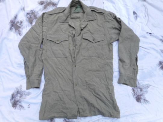 ORIGINAL ISSUE BRITISH ARMY falklands war KF WOOL combat SHIRT OG GREEN