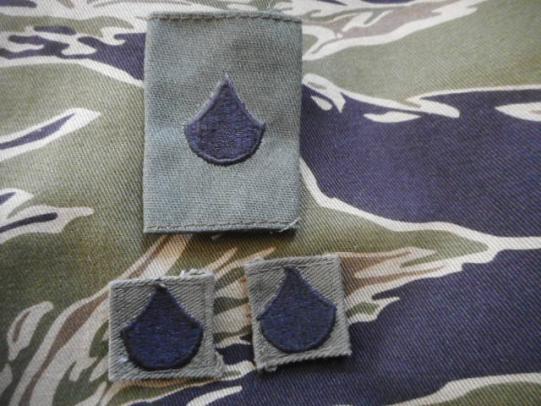 GENUINE US ARMY ISSUE PFC rank PATCH BADGE & ECWCS PARKA SLIDE SET og green