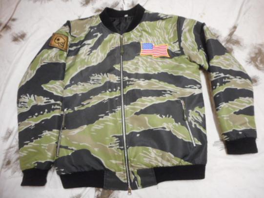 Rare RAA ROGUE AMERICAN vietnam war TIGER STRIPE MA1 MA 1 BOMBER JACKET L - XL
