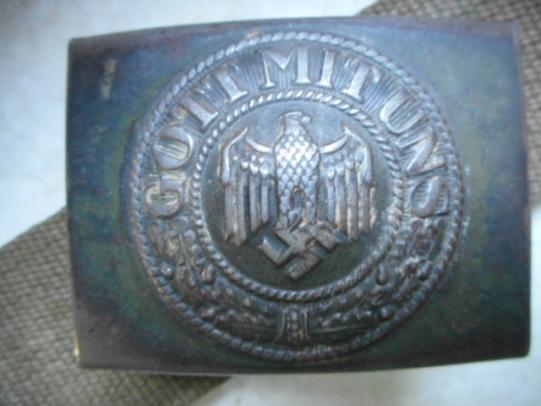 Original WW2 GERMAN DAK AFRIKAKORPS TROPICAL WEBBING BELT AND BUCKLE matching set 1941 DATED BUCKLE more pictures