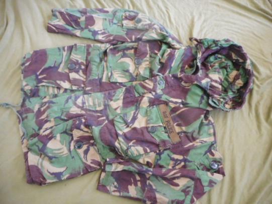 ORIGINAL DPM GABARDINE sas ARCTIC windproof SMOCK 80's type with REAR RANK slide