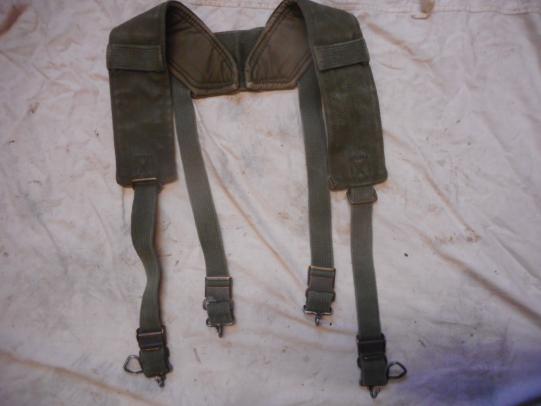 GENUINE US ARMY issue VIETNAM WAR M56 M 1956 WEBBING yoke SUSPENDERS 1959 DATED