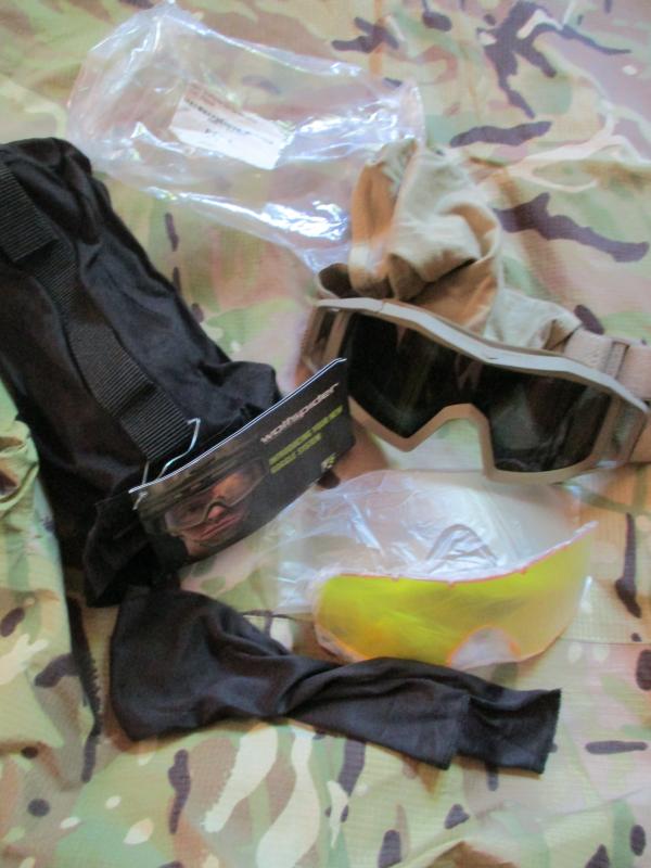 genuine UK VIRTUS ISSUE REVISION WOLFSPIDER COMBAT GOGGLES MTP TAN REGULAR NEW