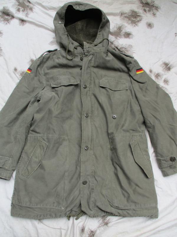 CLASSIC VINTAGE 1980s GERMAN ARMY ISSUE moleskin grey mod PARKA JACKET COAT L XL