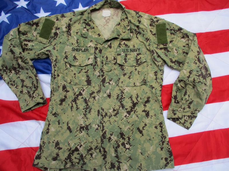 genuine issue US NAVY AOR2 CAMO NWU type 3 COMBAT SHIRT JACKET seal team devgru