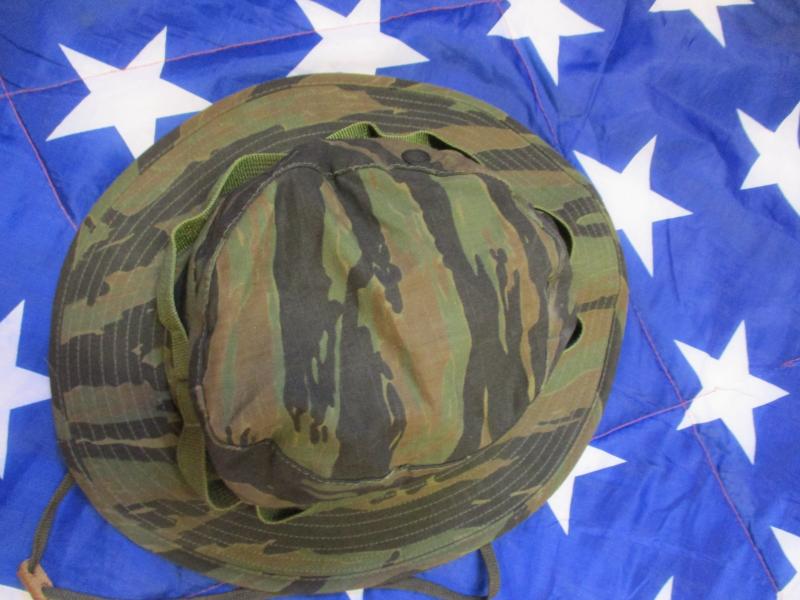 US SF USA AMERICAN MADE vietnam war tiger stripe camo BOONIE JUNGLE HAT new MEDIUM 7 1/4