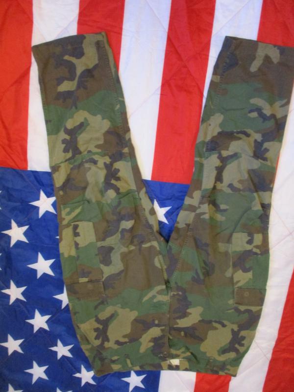 m81 early US ARMY / US NAVY / USMC issue USA woodland CAMO BDU combat TROUSERS m65 white label GRENADA 83 ERA  L/R LARGE