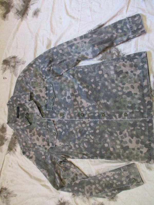 ALL SAINTS ww2 german waffen ss dot pea spotty CAMO combat utility shirt SMALL