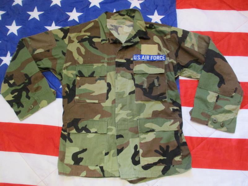vintage US ARMY USA / USAF US AIR FORCE genuine issue WOODLAND camo BDU COMBAT JACKET coat m65 MATERIAL MEDIUM REGULAR