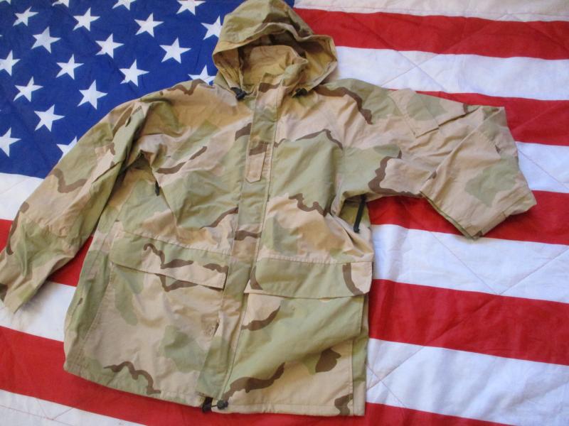 ORIGINAL RARE  US Army SF ISSUE gen II ECWCS ECW USA desert camo waterproof goretex PARKA COAT L R