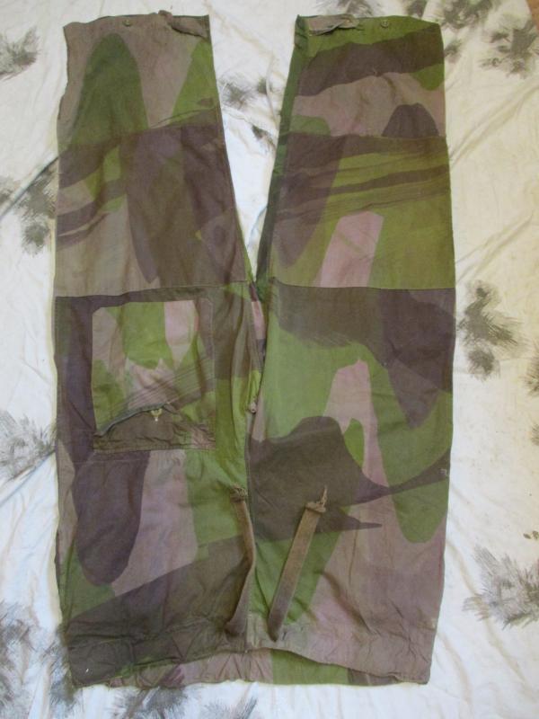 GENUINE original 1944 BRITISH sas ISSUE WW2 WINDPROOF camo TROUSERS SIZE 7 mint