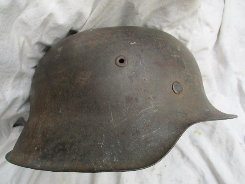 ORIGINAL genuine WW2 GERMAN WH ARMY m42 former SINGLE DECAL HELMET NS68 extra pictures