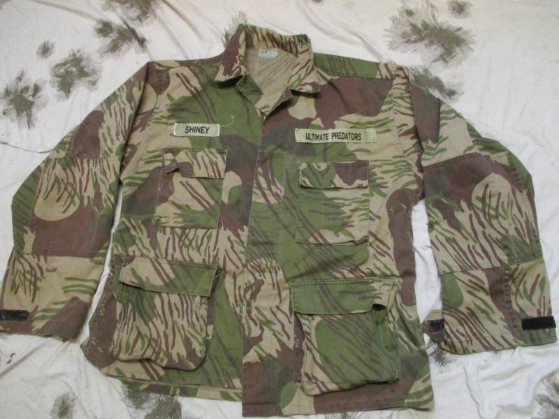 RARE RHODESIAN BRUSH STROKE RBS CAMO 1980'S USA made BDU combat JACKET COAT XL