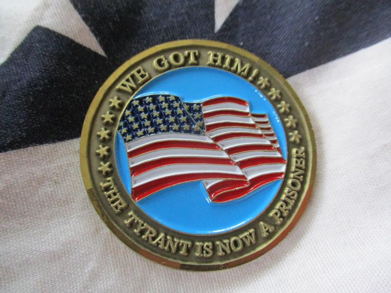 AMERICAN 2003 challenge coin IRAQI FREEDOM we got him CAPTURE OF SADAM HUSSEIN
