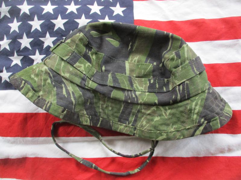 ORIGINAL USSF / ARVN VIETNAM WAR jwd tiger stripe BOONIE JUNGLE HAT large 7 1/2