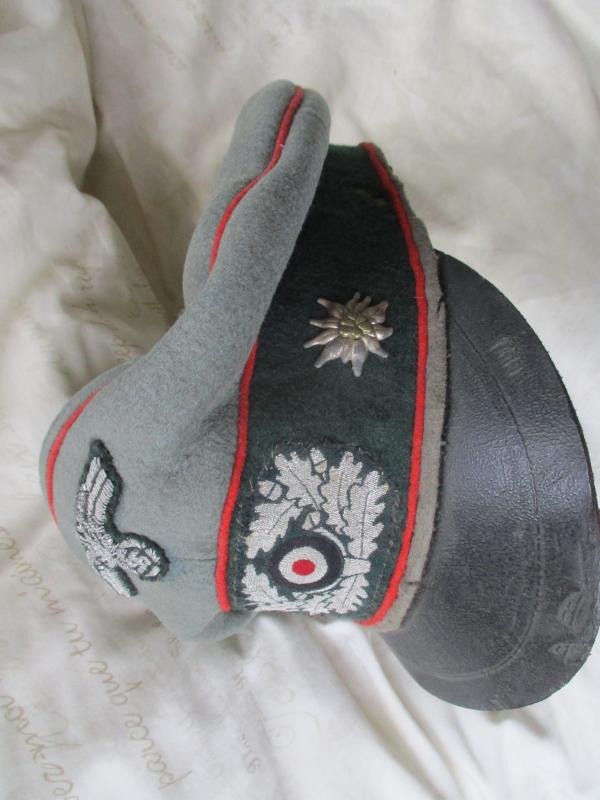 ww2 german Regt 95 5th mountain gebergsjager artillery CRUSHER CAP