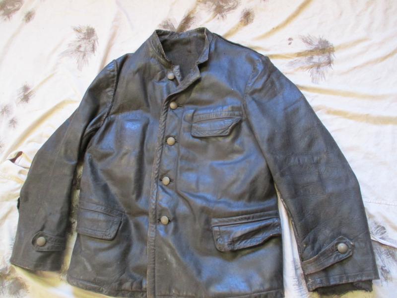 original WW2 GERMAN waffen ss 1st & 12th ss PANZER DIVISION black LEATHER U BOAT JACKET