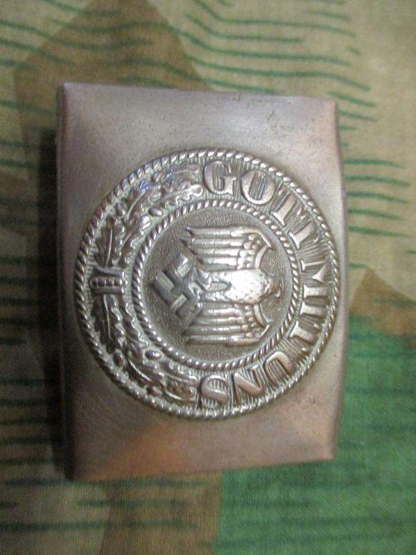 GENUINE ORIGINAL 1940 dated AND MAKER gB GUSTAV BREHMER  WW2 GERMAN ARMY STEEL BELT BUCKLE