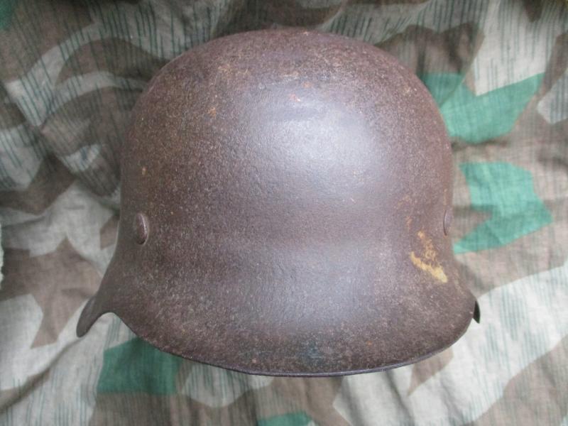 WW2 GERMAN M42 SINGLE DECAL steel combat helmet BARN FIND NORMANDY extra pictures