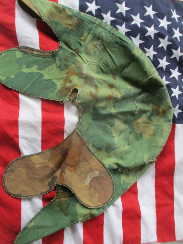 GENUINE 1973 US ARMY USMC issue Vietnam war m1 helmet cover Mitchell leaf camo