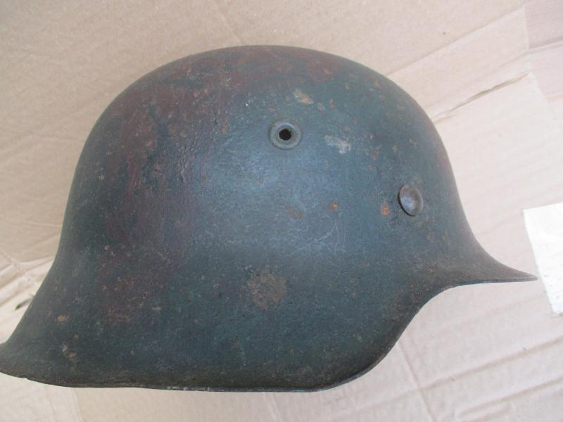 ORIGINAL genuine REAL WW2 GERMAN WH ARMY m42 STEEL HELMET with camo paint