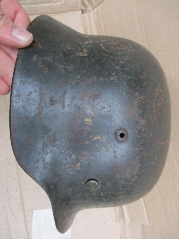 ww2 GERMAN former DOUBLE DECAL M35 COMBAT HELMET named MORE PICTURES
