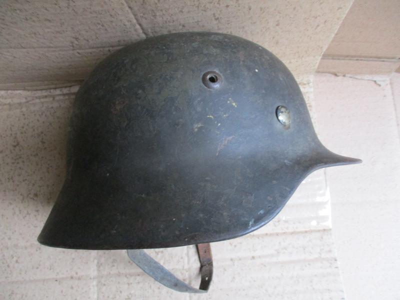 WW2 GERMAN AMRY HEER WH M35 former apple green double decal COMBAT HELMET attic found MORE PICTURES