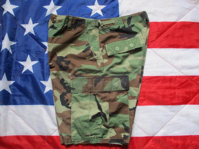 GENUINE issue USA us M81 woodland CAMO BDU combat TROUSERS cutt of surfer SHORTS
