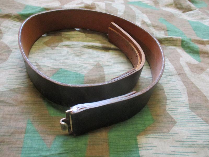 GENUINE east GERMAN ARMY DDR NVA WW2 style black LEATHER combat BELT 100CM