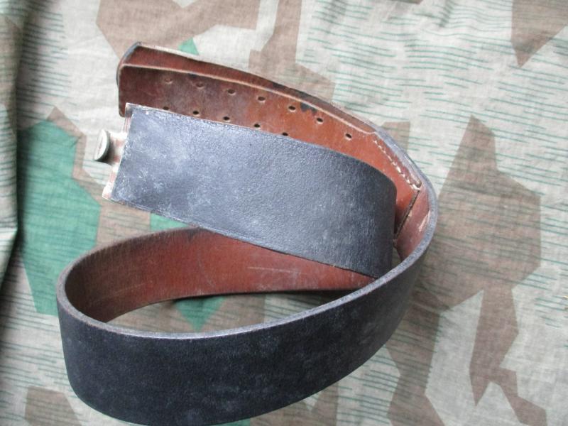 GENUINE east GERMAN ARMY DDR NVA WW2 style black LEATHER combat BELT 90CM