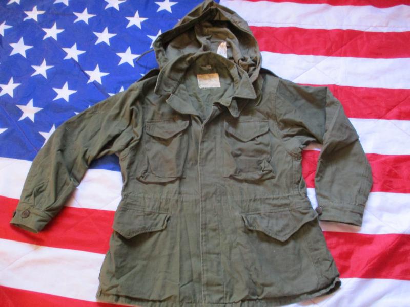 WW2 US ARMY AMERICAN M43 M 1943 combat field JACKET 1944 dated 40R & HOOD