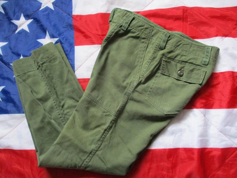 RARE IN COUNTRY MADE ARVN / US ARMY Vietnam war UTILITY TROUSERS PANTS OG 107