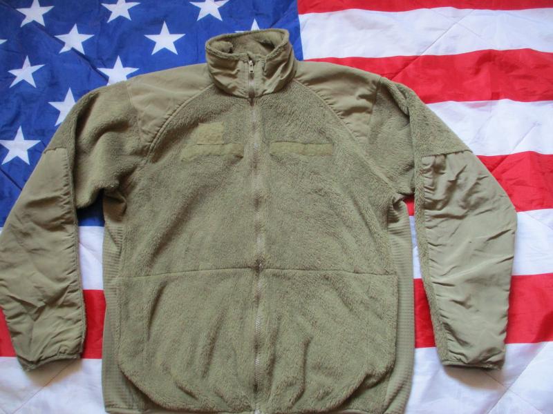 REAL usa AMERICAN us army ISSUE OCP polartec ARCTIC FUR FLEECE JACKET tan olive M - L