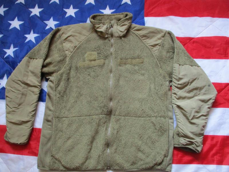 REAL usa AMERICAN us ISSUE OCP propper ARCTIC FUR FLEECE JACKET tan olive L- L