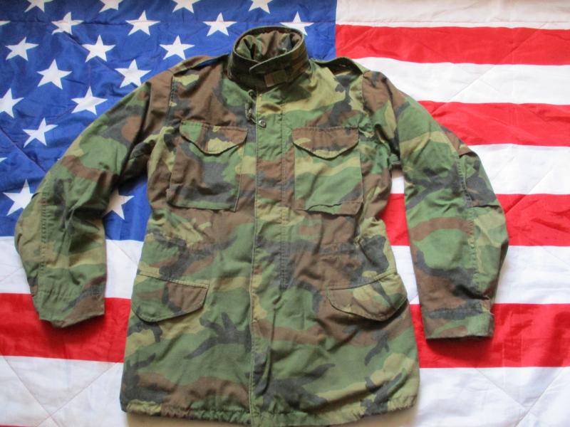 1994 US ARMY USA Issue WOODLAND CAMO CAMOUFLAGE M65 COAT COMBAT JACKET S -M