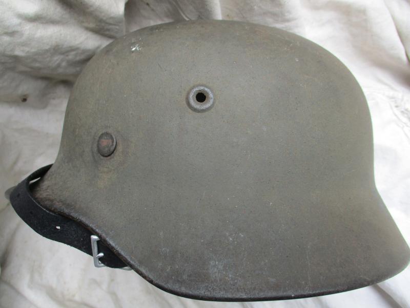 WW2 GERMAN ARMY / HEER / WH M40 RUFF TEXTURE camo STEEL combat HELMETextra pictures