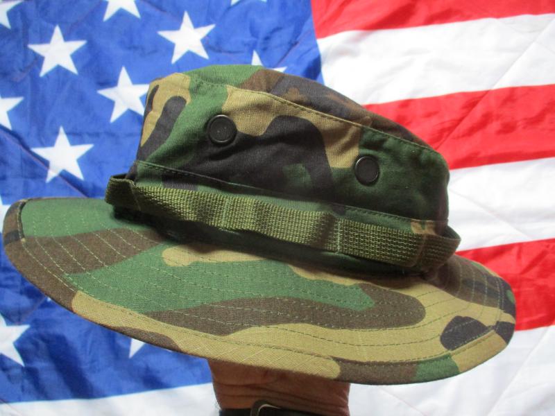 GENUINE US ARMY issue MADE in USA m81 WOODLAND camo BOONIE HAT size 7 1/2 new