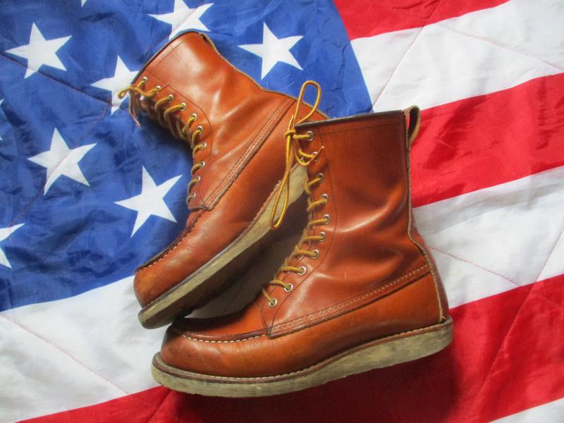 RED WING 877 BROWN LEATHER HI LEG 8