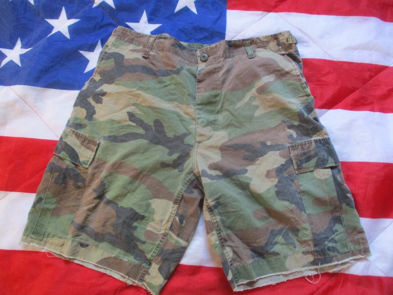 US Army usa us M81 woodland CAMO BDU combat TROUSERS cutt of surfer SHORTS large