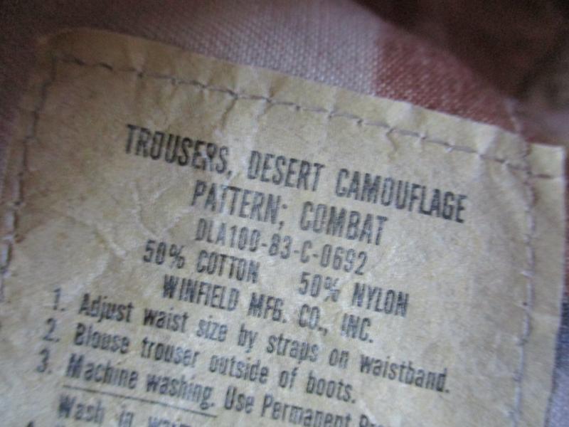 GENUINE 1983 issue US ARMY / usmc GULF WAR 1 DAY DESERT chocolate chip CAMO 2nd pattern BDU TROUSERS m65