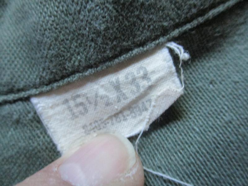 ORIGINAL 1968 US ARMY Vietnam War OG 107 UTILITY COTTON SATEEN SHIRT medium