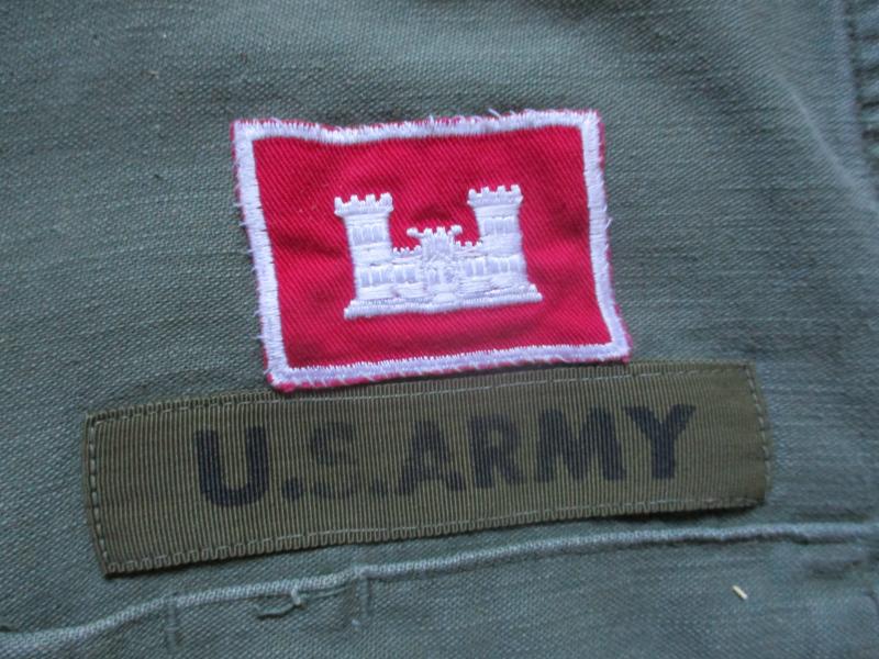 ORIGINAL 1968 US ARMY Vietnam War OG 107 UTILITY COTTON SATEEN SHIRT medium