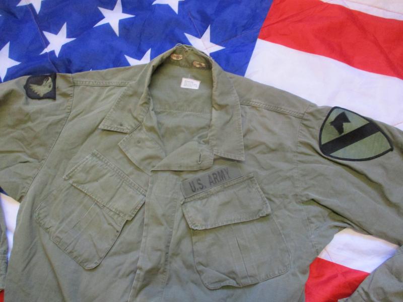 1969 VIETNAM WAR US ARMY SLANT POCKET OG107 GREEN Jungle combat JACKET COAT ML