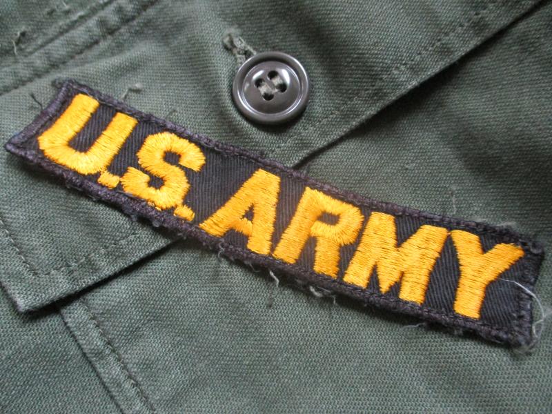 GENUINE M51 UNIFORM early VIETNAM WAR US ARMY gold & black BRANCH TAPE badge